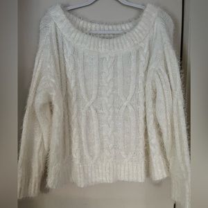 Forever 21 Fuzzy Cable-Knit Sweater